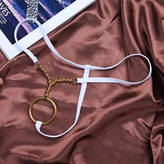 Стринги мужские эротические с кольцом универсальный белый Киев