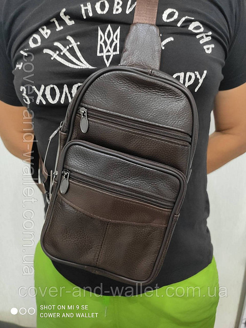 Мужская нагрудная сумка через плечо из натуральной кожи ST Leather Киев - изображение 4