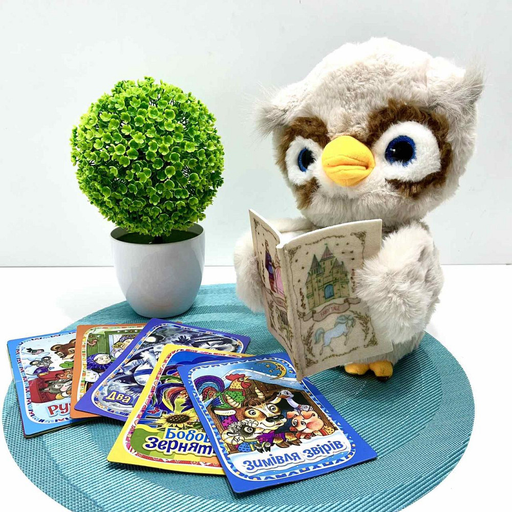 Совеня інтерактивне LIMO TOY Пухнастий казкар 8 карток з казками 26 см (FT 0055) Чернігів - фото 3