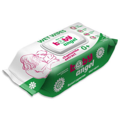 Дитячі вологі серветки BABY angel М, з клапаном, 120 шт. (4820237500502) Вінниця - фото 1