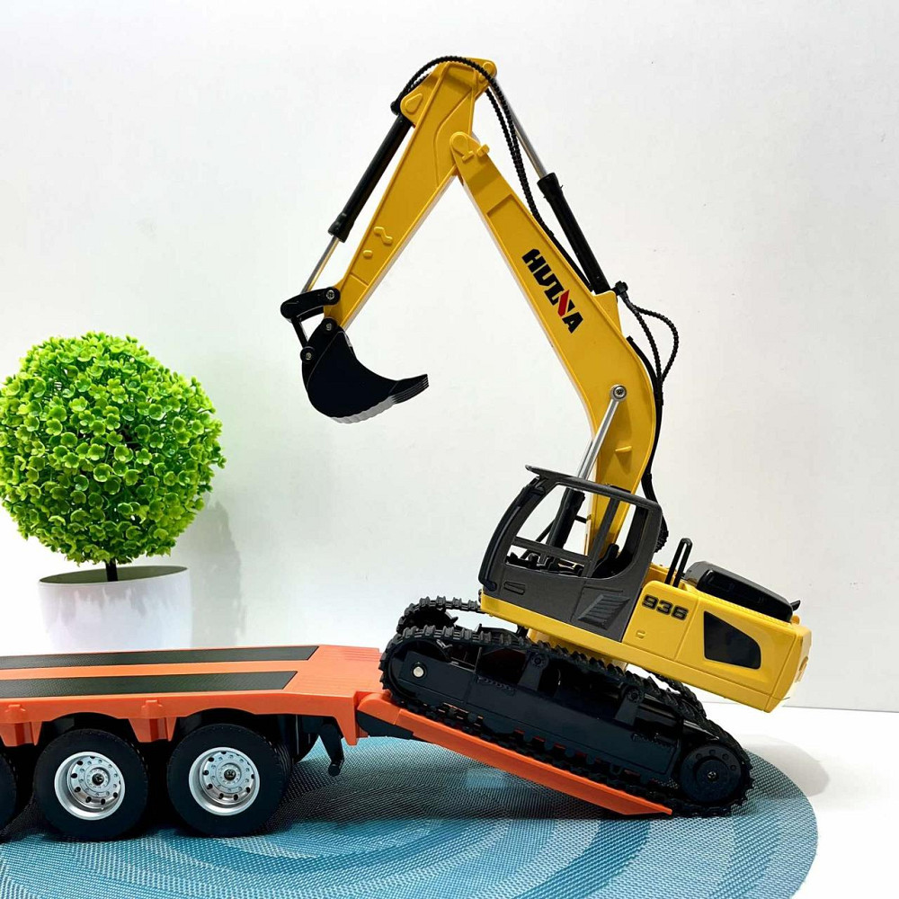 Набір машин будтехніка Huina Екскаватор та Вантажівка для перевезення техніки на радіокеруванні (1319) Чернігів - фото 8