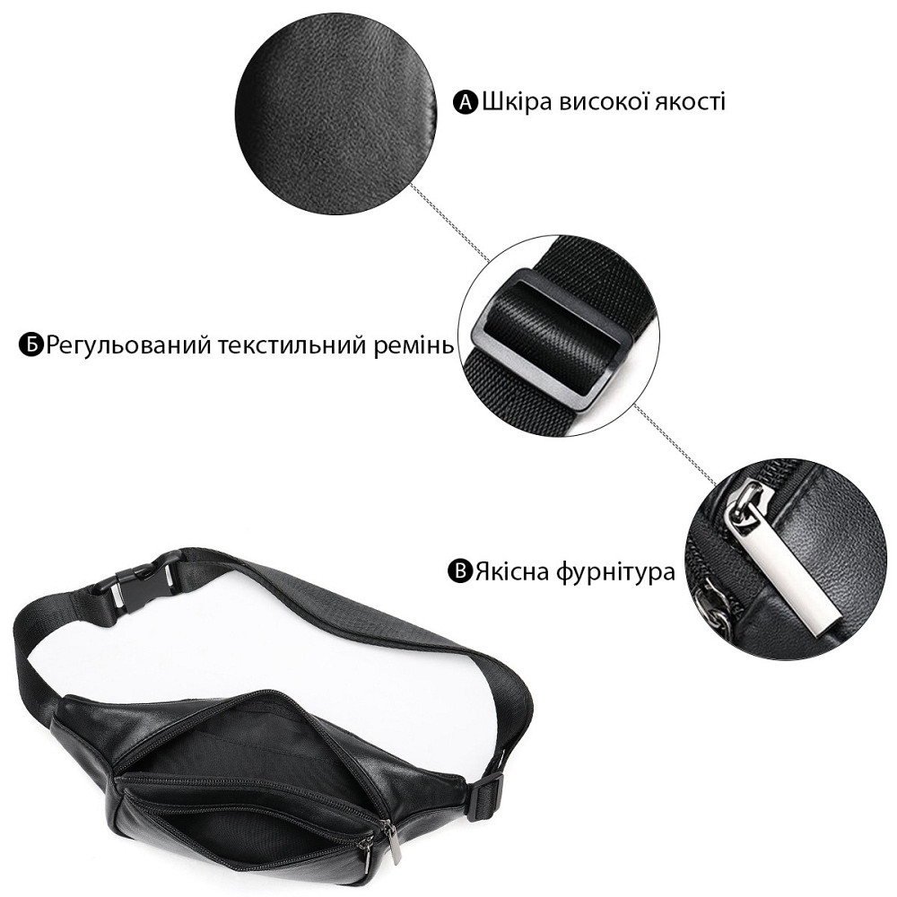 Бананка из кожи Черная (Vintage) Киев - изображение 8