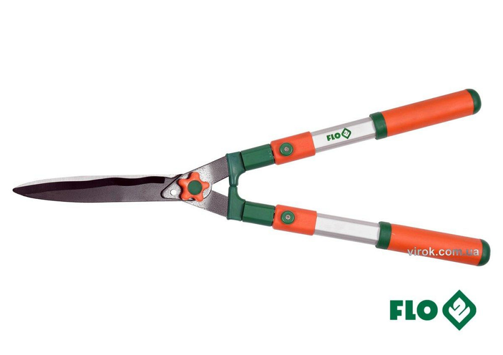 Ножиці до живоплоту телескопічні, алюмінієві FLO, леза l= 235 мм, загальна l= 650-860 мм [12] Одеса - фото 1