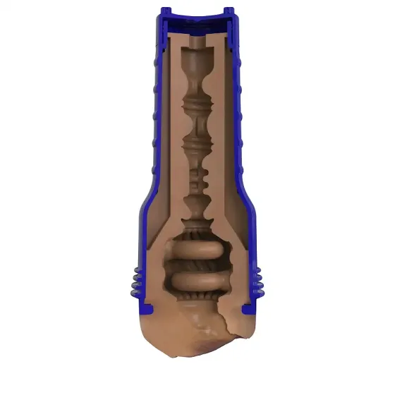 Мастурбатор-вагіна Fleshlight Boost Bang Medium Dark Flesh, плаваючі кільця Turbo Tech Львов