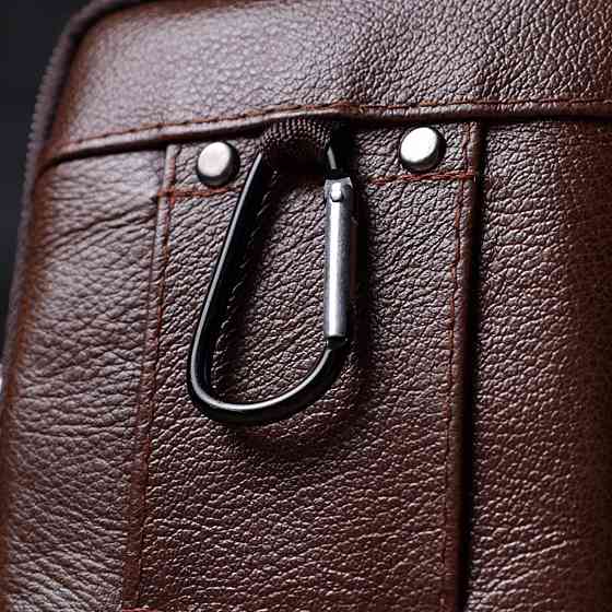 Сумка для мужчин на два отделения из натуральной кожи Коричневый (Vintage) Киев