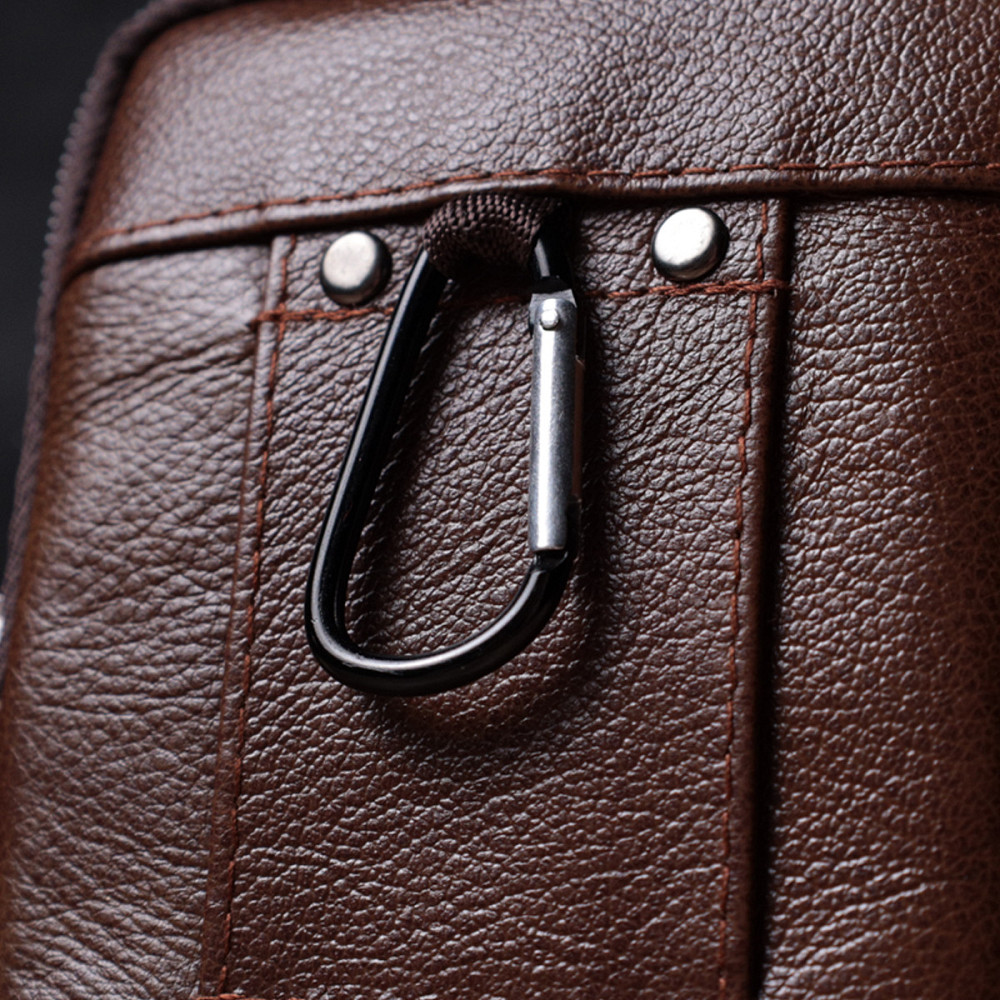 Сумка для мужчин на два отделения из натуральной кожи Коричневый (Vintage) Киев - изображение 4