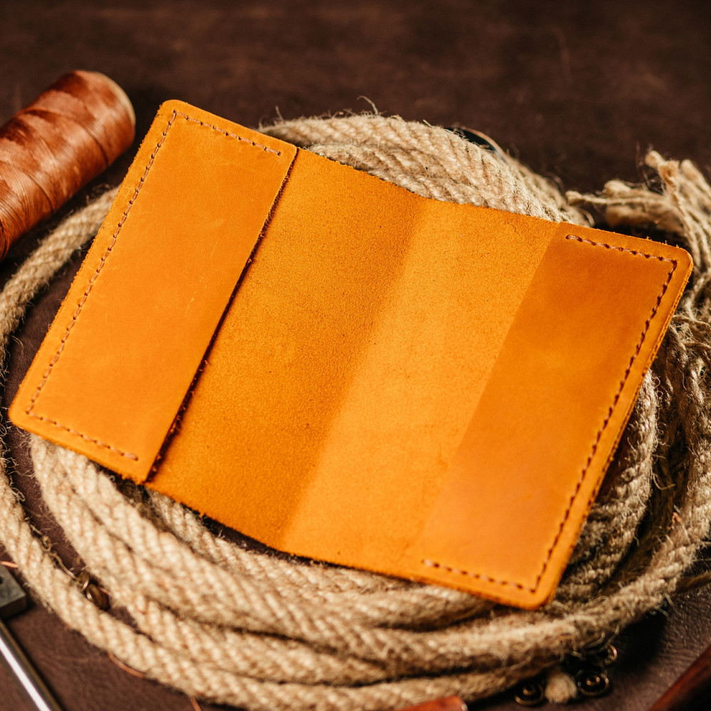 Паспортниця UA  Рудаа шкіряна, модний стильний чохол зі шкіри з тисненням, обкладинка на паспортMasterSem Київ - фото 4