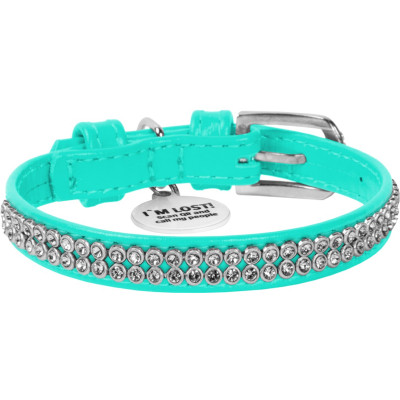 Ошейник для животных WAUDOG Glamour с QR-паспортом "Стразы" XS Ш 9 мм Д 19-25 см ментоловый (330713) Винница - изображение 2
