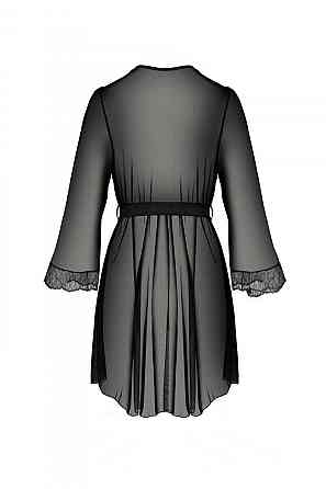 Пеньюар Passion AMBERLY PEIGNOIR black, S/M, пояс у комплекті Sex Aura Київ