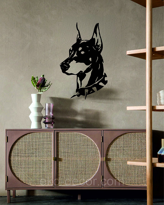 Декоративное настенное Панно «Доберман», Декор на стену 70*43 см, Черный Киев - изображение 4