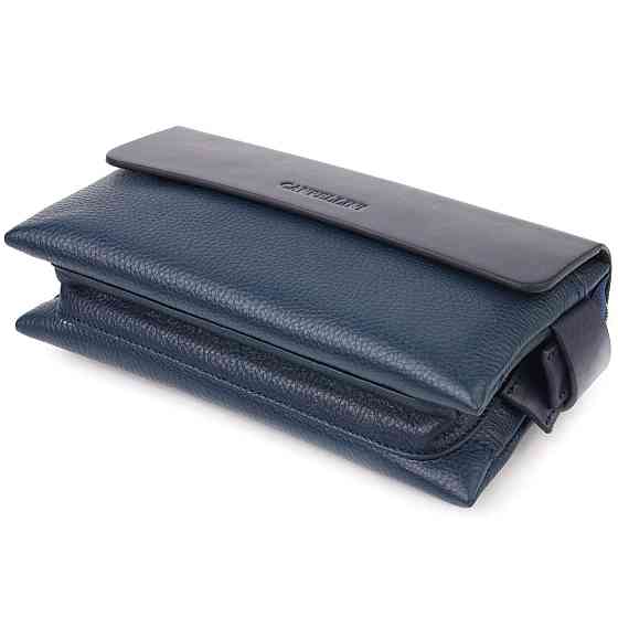 Добротний чоловічий клатч із натуральної комбінованої шкіри CANPELLINI 21565 Синій Київ