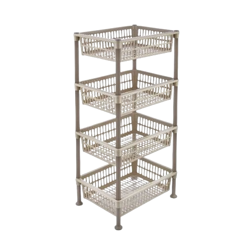 Етажерка прямокутна на 4 полиці пластик бежевий Nostalgia ELIF Житомир - изображение 1