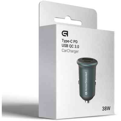 Зарядний пристрій Armorstandart Car USB Type-C PD20W + USB QC 3.0 Grey (ARM65439) Вінниця