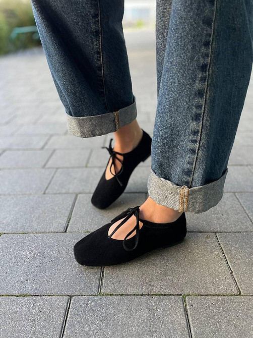 SEE SEVEN Балетки жіночі SEE SEVEN 1770 чорні (весна-осінь, замша натуральна) (5930) Коломыя - изображение 1