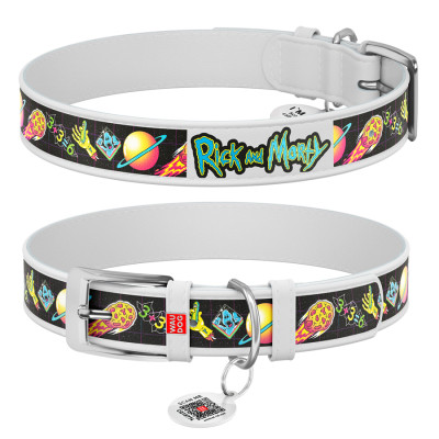 Нашийник для тварин WAUDOG Design з QR паспортом "Рік та Морті 3" Ш 12 мм Д 20-28 см білий (3602-0282-15) Вінниця - фото 1