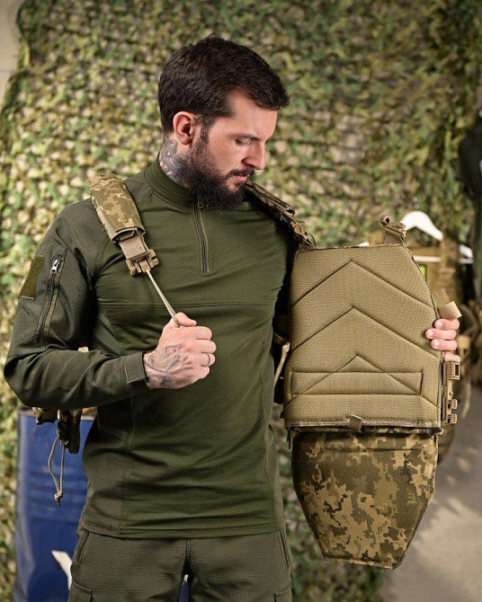 Плитоноска 4 быстрых сброса с напашником Cordura пиксель ПП4632 Одесса - изображение 7