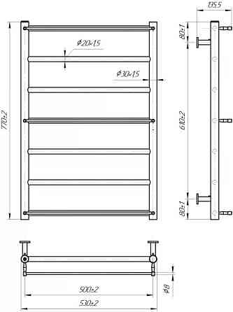 Полотенцесушитель водяной Mario INOX Одиссей 770х530/500 Киев