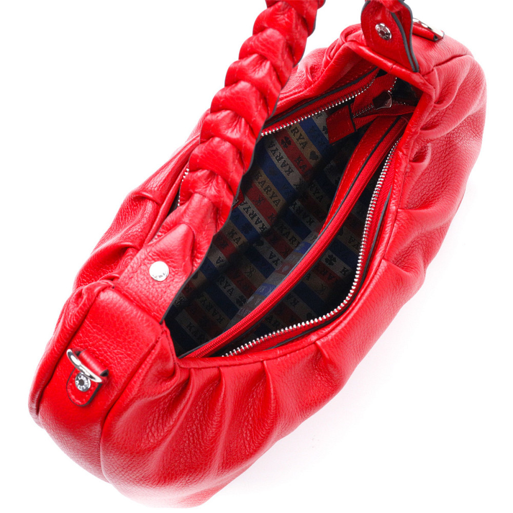 Яркая женская сумка багет KARYA 20837 кожаная Красный Киев - изображение 6