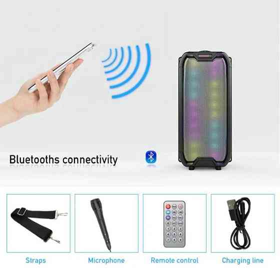 Потужна Bluetooth колонка ZQS-4235 з підсвічуванням та мікрофоном Київ