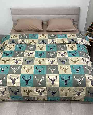 Ecotton Комплект постільної білизни Ecotton Сімейний 150х215 см зелений Олені новорічний Коломыя