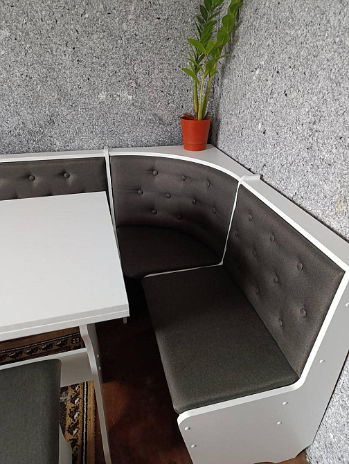 М'який кухонний куточок Сімейний - Білий (Куток+стіл+2 табуретки) 114 см х 154 см Львів - фото 6