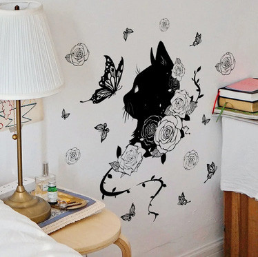 Наклейка настенная для дома Кот и бабочка Киев - изображение 3