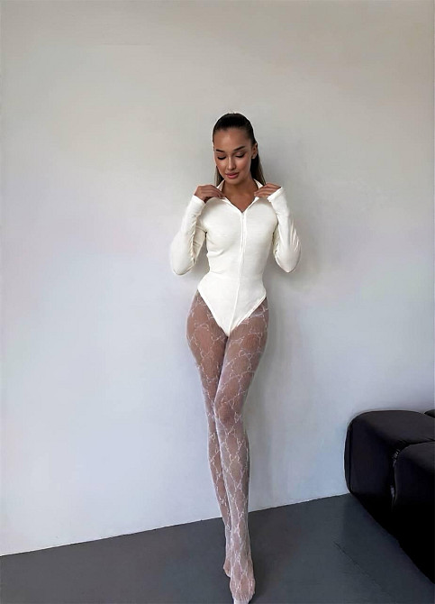 Женский теплый базовый боди на молнии джерси на флисе Молочный, 46/48 Одесса - изображение 2