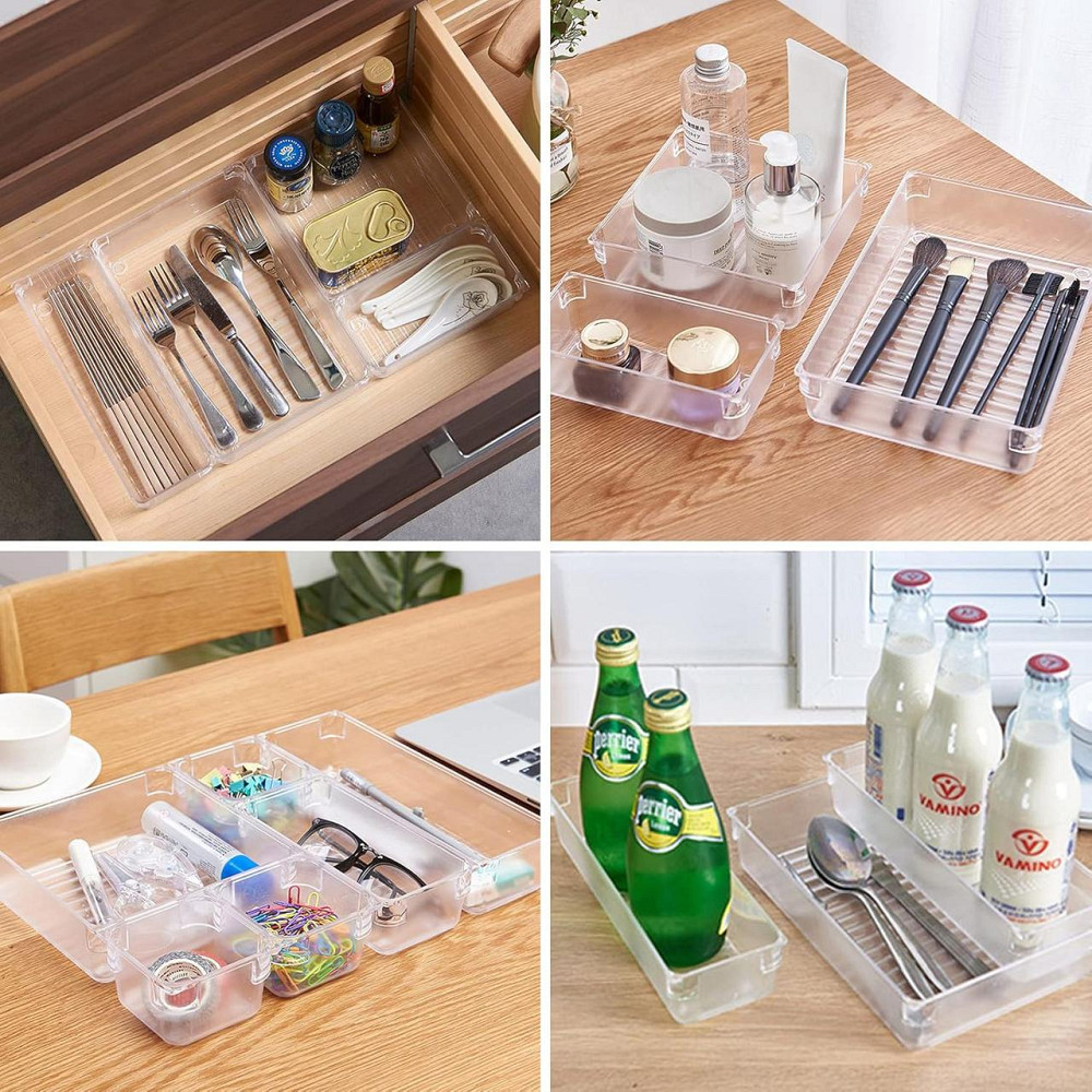 Набір органайзерів для шухляд Yosemy, 16 шт, антиковзкі роздільники, різні розміри, для кухні, косметики, офісу Київ - фото 2