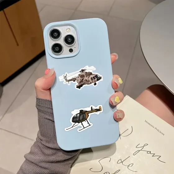 Набор наклеек с вертолётами 60 шт – водостойкие виниловые стикеры для декора Киев