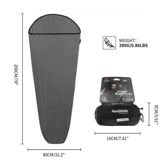 Підкладка для спального мішка Naturehike NH17N002-D, поліестер, графіт Рівне