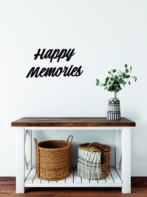 Декоративное настенное Панно «Надпись счастливые воспоминания», Декор на стену 110*55 см, Черный Киев - изображение 10