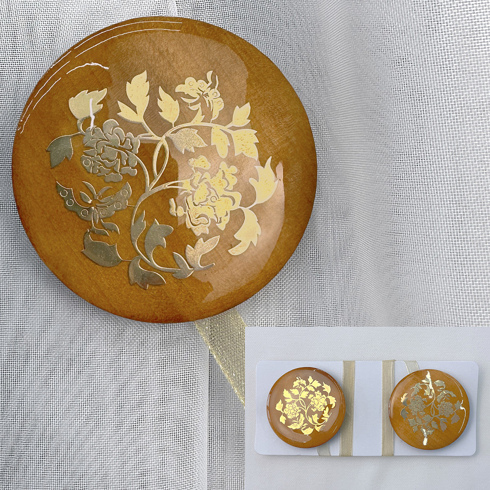 Магніти для штор і гардин Карпати набір 2 шт Коричневий з золотистим (81-262) Київ - фото 1