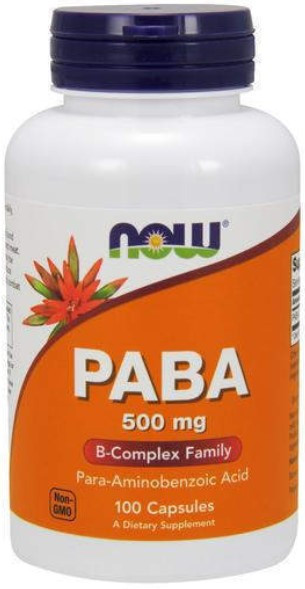 ПАБК ( Вітамін В10) Now Foods PABA 500 мг 100 капсул Київ - фото 1