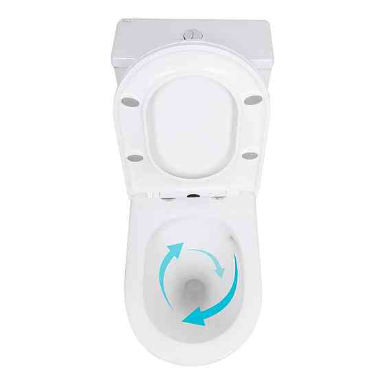 Унітаз-моноблок підлоговий Qtap Kolibri Ultra Quiet безобідковий із сидінням Soft-close WHITE QT10226380W Київ