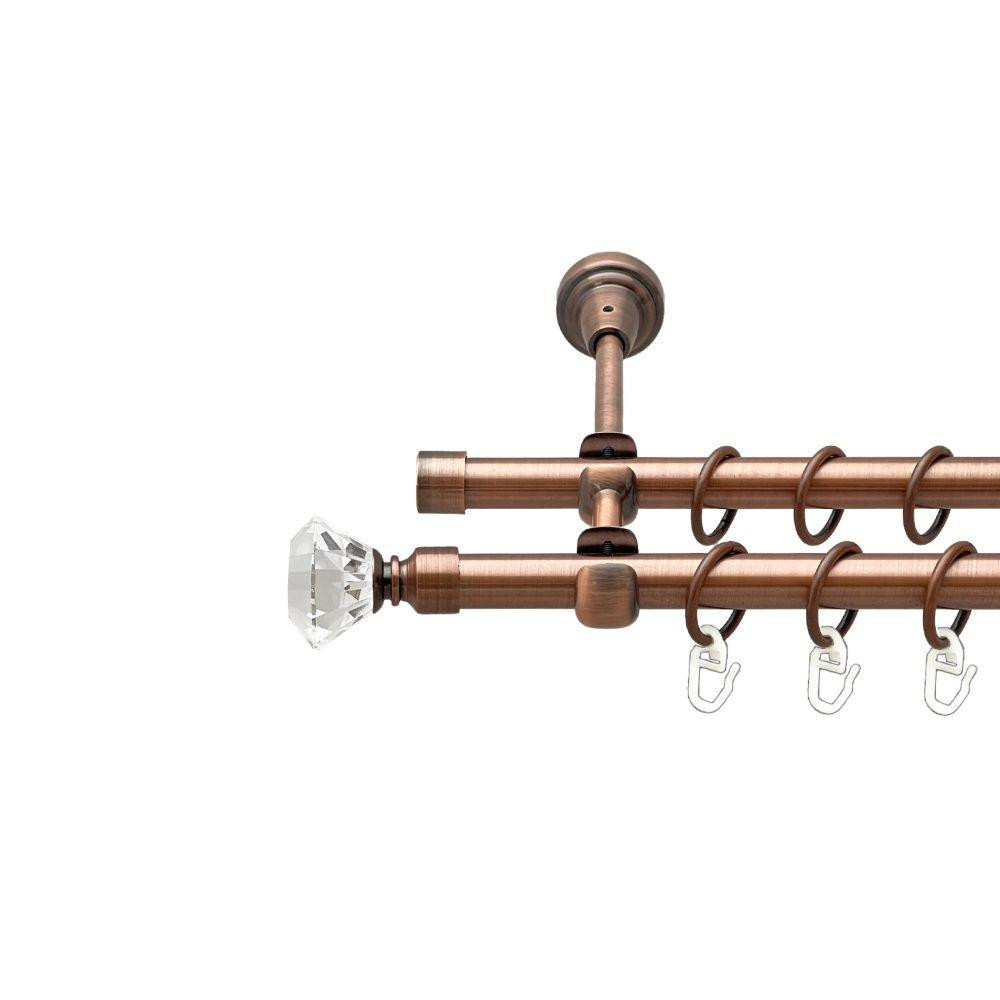 Карниз Orvit Спектралія металевий дворядний відкритий гладка труба кільце металеве Мідь 16\16 мм 160 см Львов - изображение 1