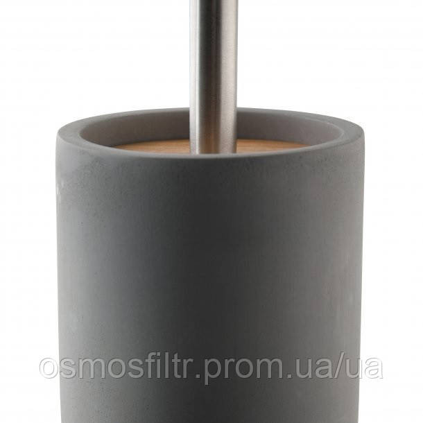 Щітка для WC Axentia Турин сірий бетон з бамбуковою вставкою 10.5x10.5x42.5 см (126715) Київ - фото 2