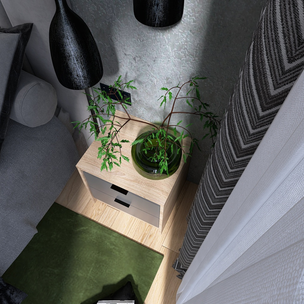 Тумба приліжкова Еверест Сіті-450 45,2х38х44,2 см Дуб сонома/Графіт (DTM-071089) Львів - фото 4