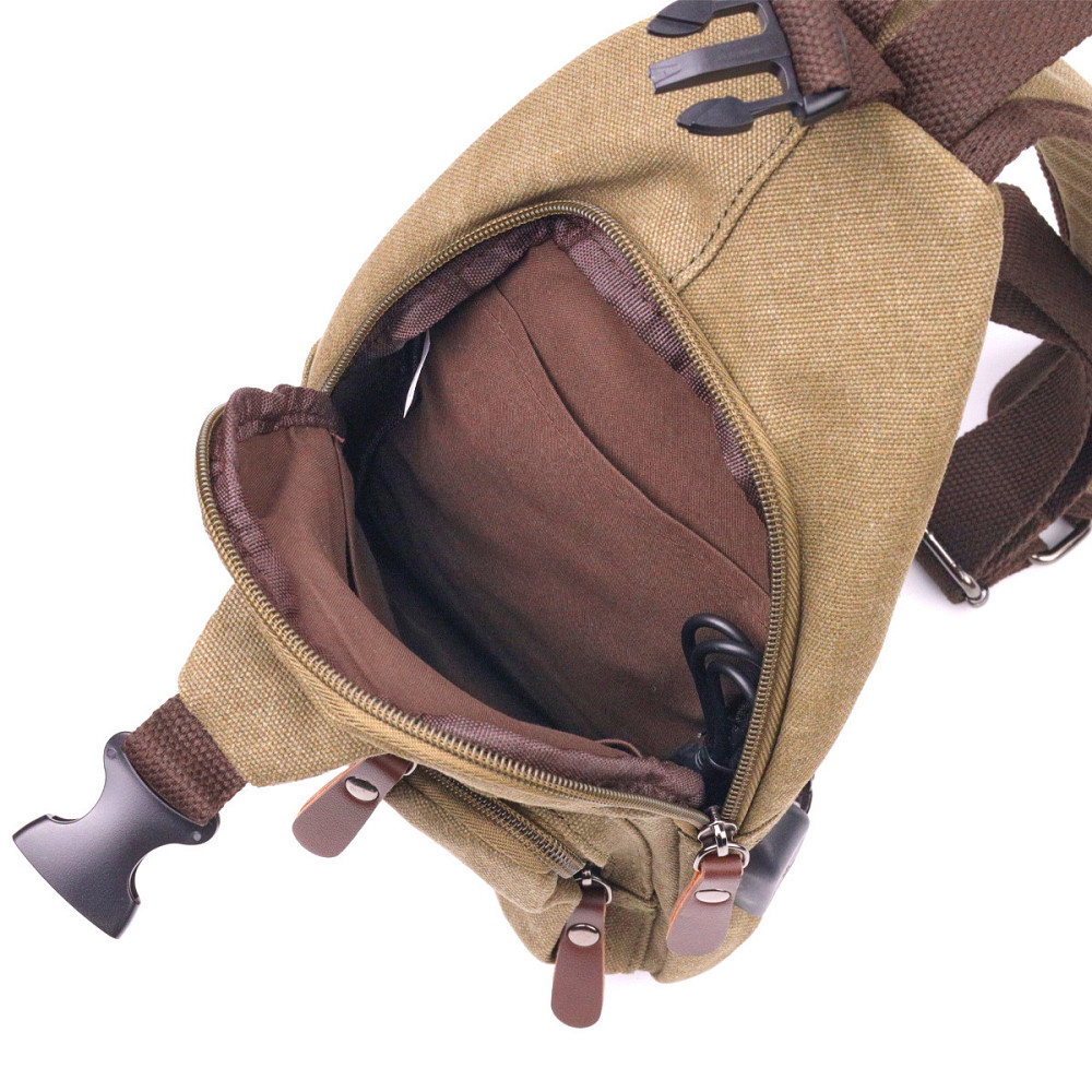 Сумка через плечо с USB кабелем мужская оливковая (Vintage) Киев - изображение 8