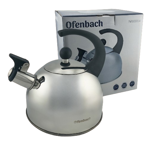 Чайник 1,5л нержавіюча сталь зі свистком з ручкою "soft-touch" 100314 Ofenbach Житомир