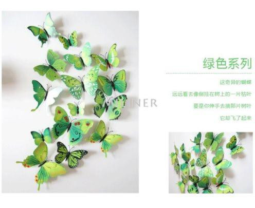 Зеленые бабочки на магните - в наборе 12шт. разных размеров, пластик, в набор так же входит скотч Киев - изображение 3