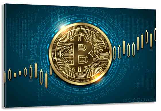 Картина холст в гостиную / спальню  Біткоін  MLP_186 90х180см Киев