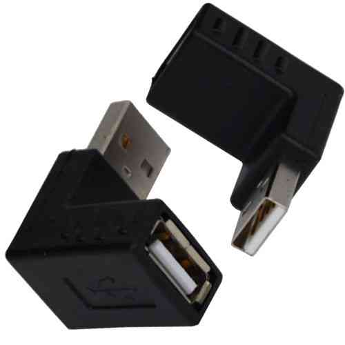 Перехідник , штекер USB A - гніздо USB A, кутовий Полтава
