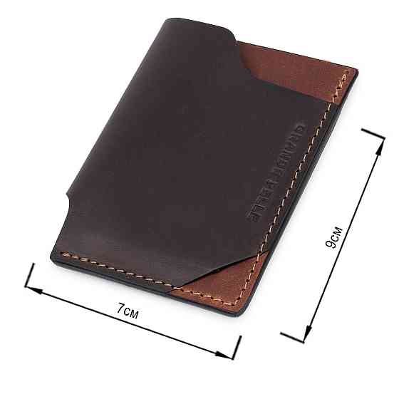 Кожаный необычный картхолдер GRANDE PELLE 11534 Коричневый Киев