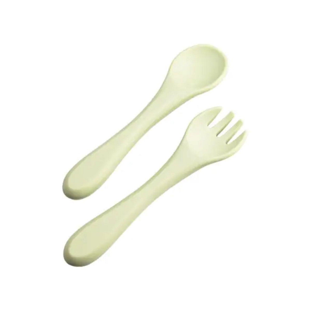 Дитячий набір силіконової посуди 7 предметів, зелений Київ - фото 3