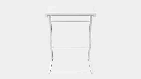 Столик приставний Террі Ferrum-decor 650x440x330 Білий метал ДСП Біле 16 мм (FRD-104655) Львів