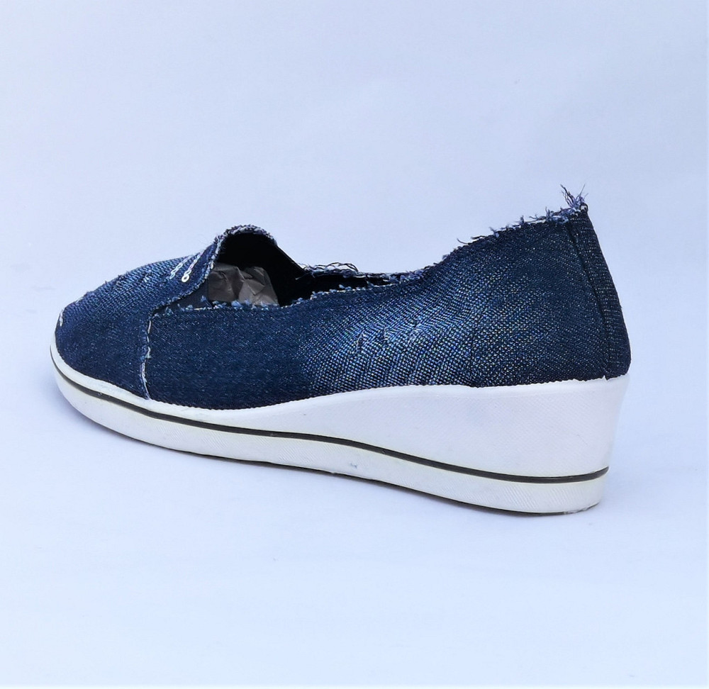 . Жіночі Мокасини Балетки на Танкетці Джинсові Сині (розміри: 36,37,38,39,40) Дніпро - фото 9