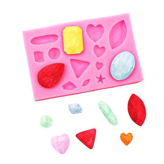 Молд силиконовый Бриллианты 96 на 63 мм розовый Киев