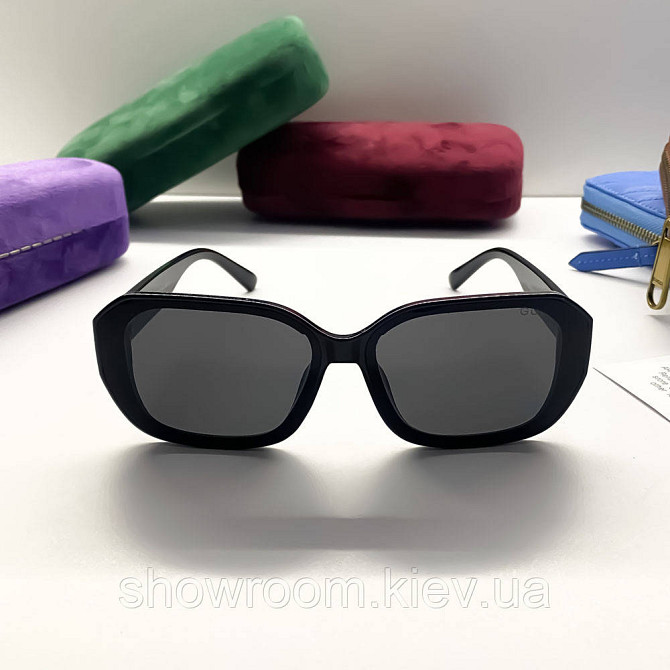 Женские брендовые солнцезащитные очки GG (09160) black Киев - photo 4
