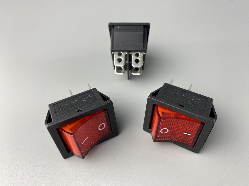 Перемикач клавішний червоний, 25 ммх31мм, 4 ніжки Мукачево - фото 8