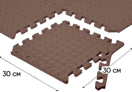 Татамі мат EasyFit 8 шт (30х30х1 см) хвіст ластівки коричневий Коломия